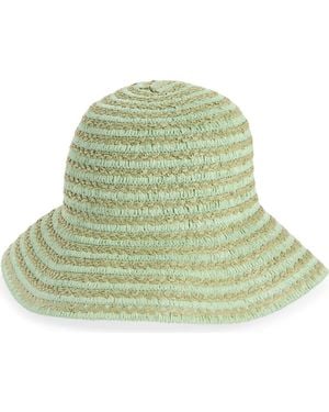 Nordstrom Rack Stripe Straw Bucket Hat - Green
