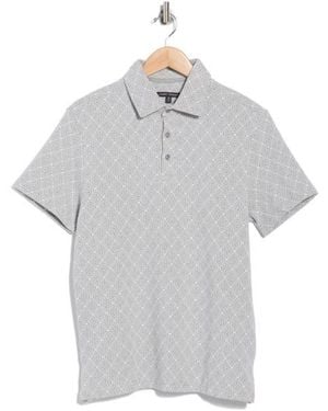Robert Barakett Santo Geometric Print Cotton Blend Polo - Gray