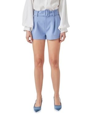 Endless Rose Belted Shorts - Blue