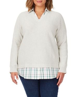 Foxcroft Layered Sweater - Gray