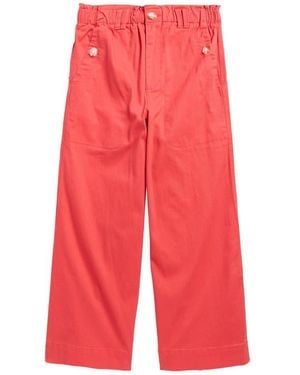 Democracy Wide Leg Ankle Crop Pants - Red