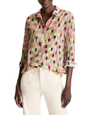 NIC+ZOE Colorfield Crinkle Button-Up Shirt - Natural