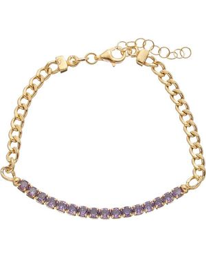 Meshmerise Cubic Zirconia Chain Bracelet - Metallic