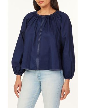 Scotch & Soda Topstitch Peasant Top - Blue