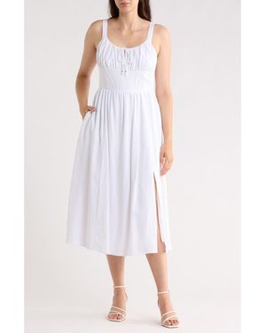 Ellen Tracy Keyhole Midi Dress - Blue