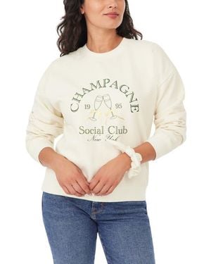 Kensie Easy Graphic Sweatshirt & Scrunchie Set - White