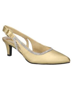 Easy Street Glisten Kitten Heel Slingback Pump - Natural