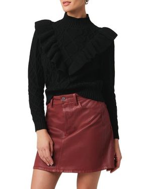 Joe's Jeans The Harley Ruffle Turtleneck Sweater - Red