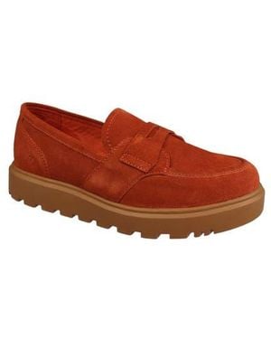 Mykos Suede Penny Loafer - Red