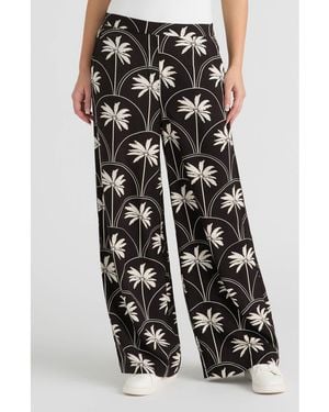 NVLT Wide Leg Challis Pants - Black