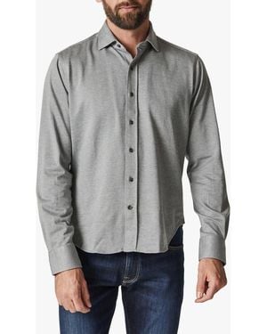 34 Heritage Structured Micropattern Button-Up Shirt - Gray