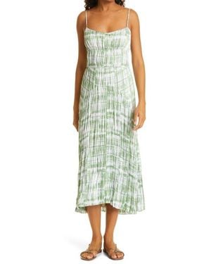 Vince Tie Dye Crushed Cami Dress - Green