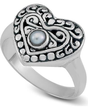 Samuel B. Freshwater Pearl Heart Ring - Metallic