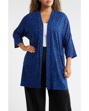 Forgotten Grace Three-Quarter Sleeve Duster - Blue