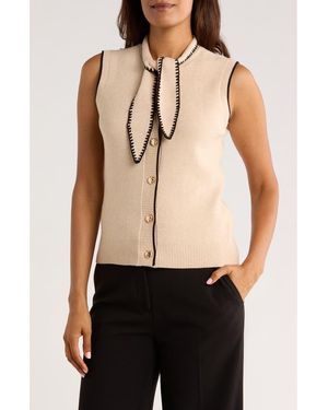 Love By Design Arielle Tie Front Sweater Tank - Natural