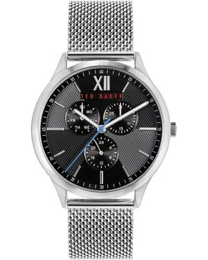 Ted Baker London Manhatt Multifunction Mesh Strap Watch, 42Mm - Black