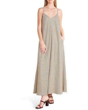FREEMARKET Pinstripe Midi Dress - Natural