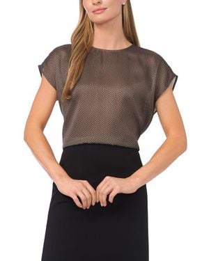 Halogen® Herringbone Print Cap Sleeve Shell - Black