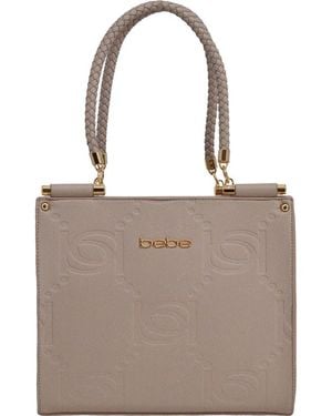 Bebe Zenia Braided Handle Tote Bag - Brown