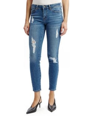 Bardot Kate Low Rise Ripped Skinny Jeans - Blue