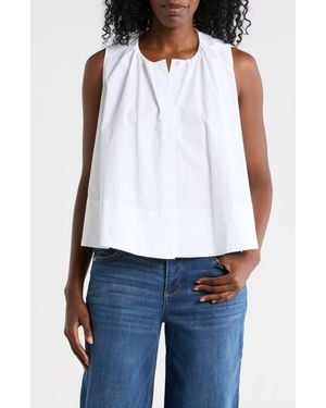Kenneth Cole Paperbag Neck Sleeveless Top - White