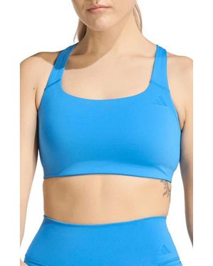 adidas Optime Workout Medium Support Climacool Sports Bra - Blue
