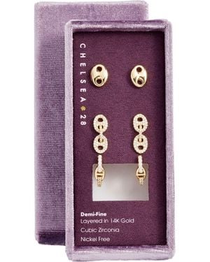 Chelsea28 3-Pack Cubic Zirconia Earrings - Purple