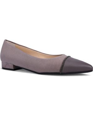 Ron White Ron Kacie Water Resistant Pointed Toe Ballet Flat - Gray