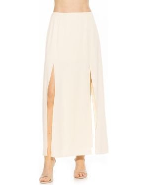 Alexia Admor Slit Maxi Polyester Skirt - Natural