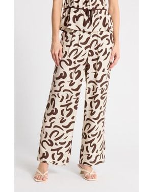 DR2 by Daniel Rainn Abstract Espresso Print Pants - White