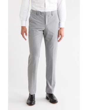 Gino Vitale Slim Fit Stretch Dress Pants - Gray