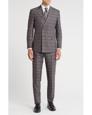 English Laundry Double Breasted Flat Front Suit - Gray