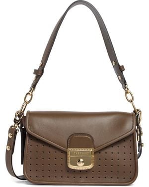 Longchamp Mademoiselle Calfskin Leather Shoulder Bag - Metallic