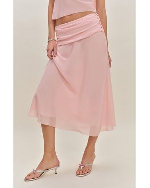 Reformation X Devon Lee Carlson Olivia Low Waist Midi Skirt - Pink
