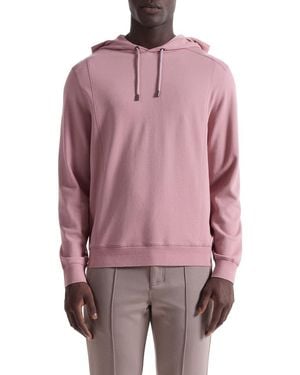 Bugatchi Textured Piqué Hoodie - Purple