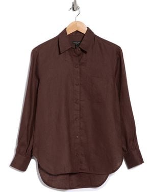 Rag & Bone Max Long Sleeve Linen Button-Up Shirt - Brown