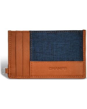 CHAMPS Denim Slim Card Holder - Blue