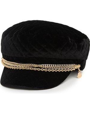 Vince Camuto Quilted Velvet Conductor Hat - Black
