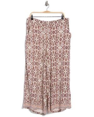 Max Studio Print Crop Wide Leg Pants - Multicolor