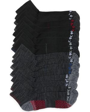 Reebok 8-Pack Assorted Terry Quarter Socks - Black
