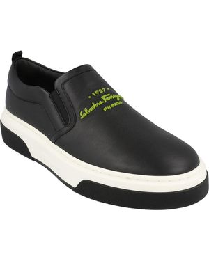 スニーカー SALVATORE FERRAGAMO BLACK LEATHER COSIMINA SNEAKERS Ferragamo Cosimina sneakers in leather | The Fashion Square