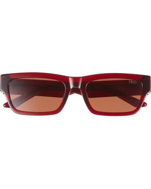 DEZI Izzy 56Mm Polarized Rectangular Sunglasses - Brown