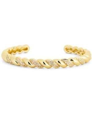 Nordstrom Rack Cubic Zirconia Twist Rope Cuff Bracelet - Metallic