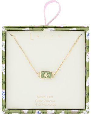 Leith Pavé Spinner Pendant Necklace - Metallic