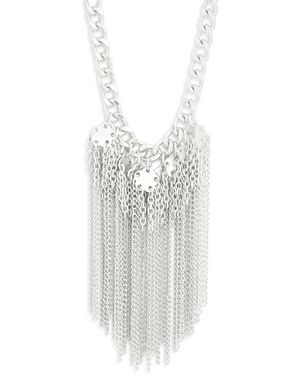 Karine Sultan Clover Chain Collar Necklace - White