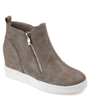 Journee Collection Journee Pennelope Wedge Heel Sneaker - Brown