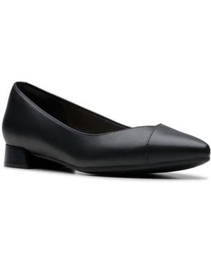 Clarks Pointed Leather Slingback Pumps - Black