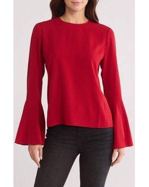 FRAME Long Bell Sleeve Top - Red