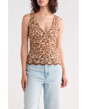 Madden Girl Scallop Edged Bust Corset Top - Metallic