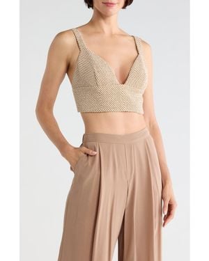 L'Agence Castalia Cotton Blend Crop Top - Brown